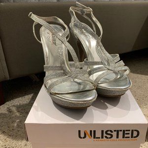 Silver glitter shoes